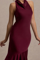 Amelita | Port Satin Cowl-Neck  Maxi Dress