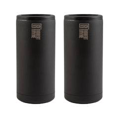Robert Irvine 12 Oz Black Slim Coolers, Set Of 2