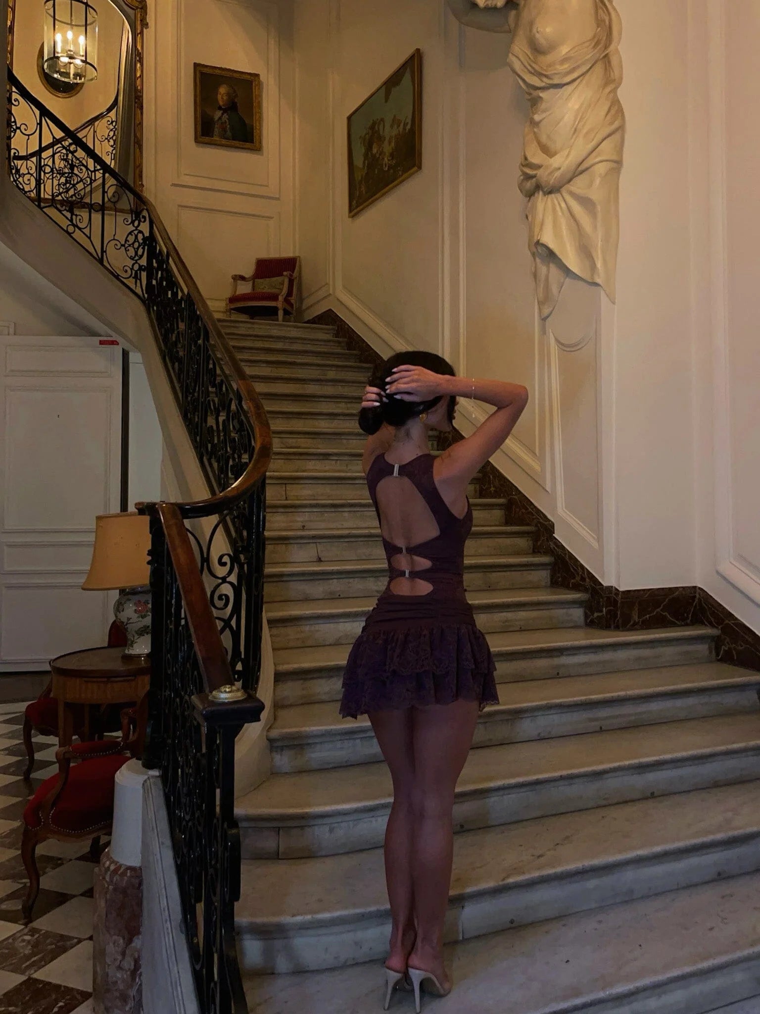 EMERY MINI DRESS DARK MAUVE