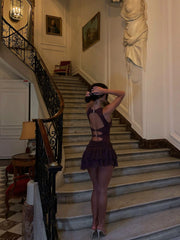 EMERY MINI DRESS DARK MAUVE