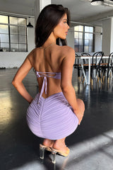 Pheobe Strapless Mini Dress - Lilac