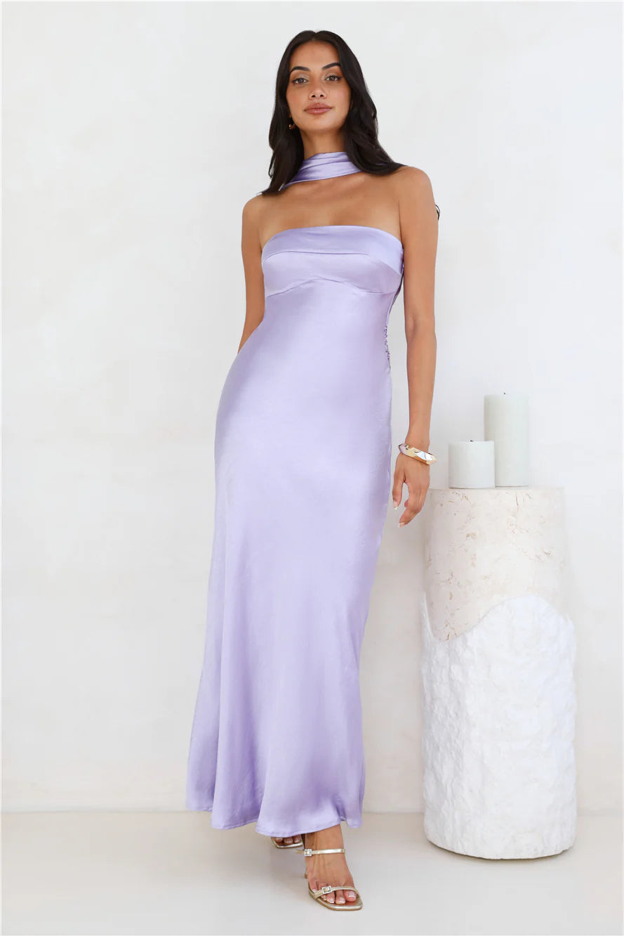 Precious Pearl Satin Maxi Dress