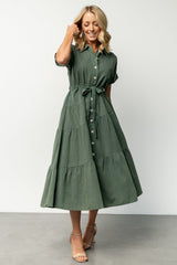 Logan Button Up Dress | Green