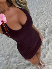 KATEL MINI DRESS DARK PURPLE