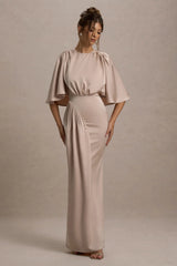 Cinder | Champagne Satin Gathered Maxi Dress