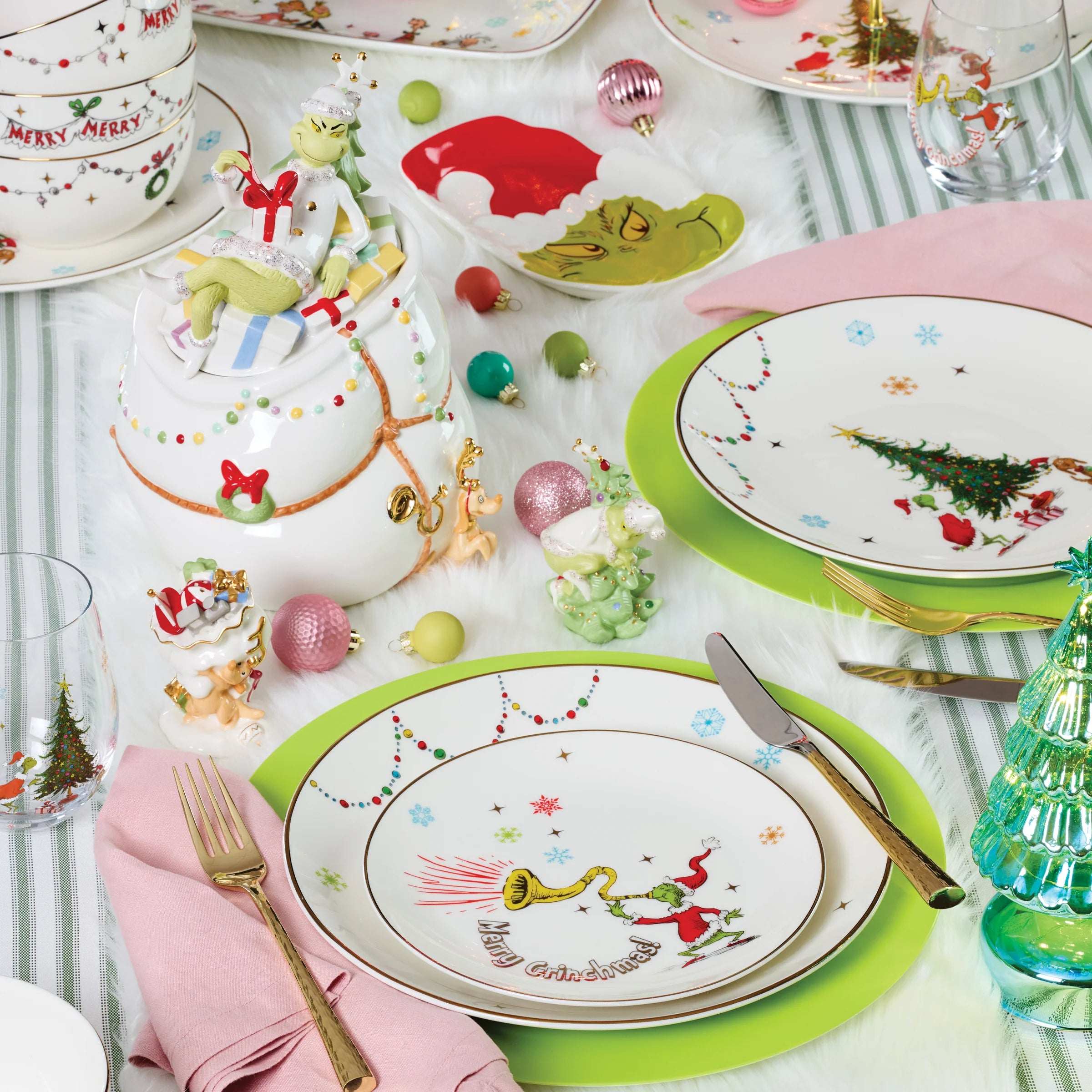 Merry Grinchmas Assorted Accent Plates, Set of 4