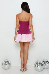 After Hour Sparkle Satin Strapless Mini Dress