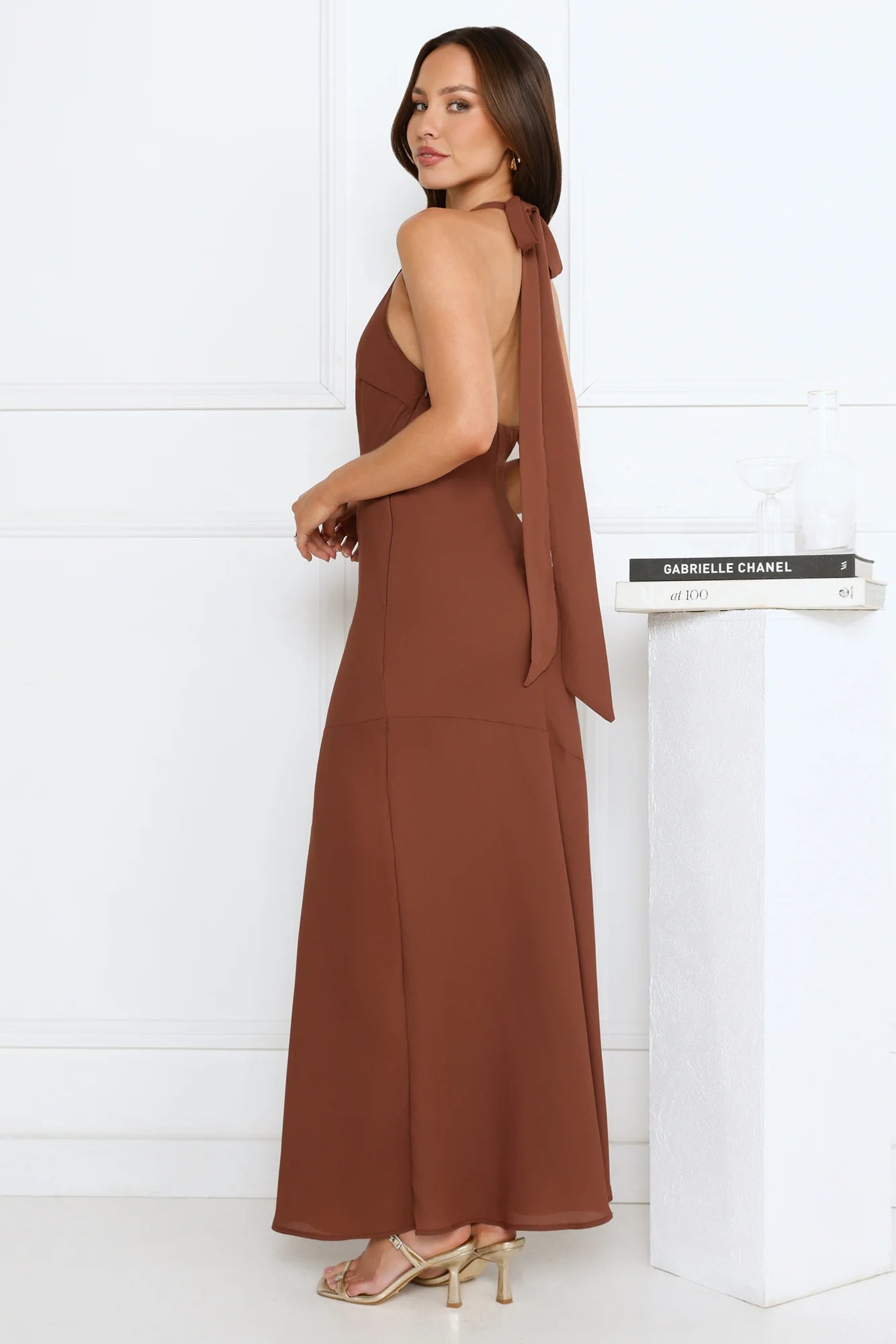 Polished Edge Halter Maxi Dress