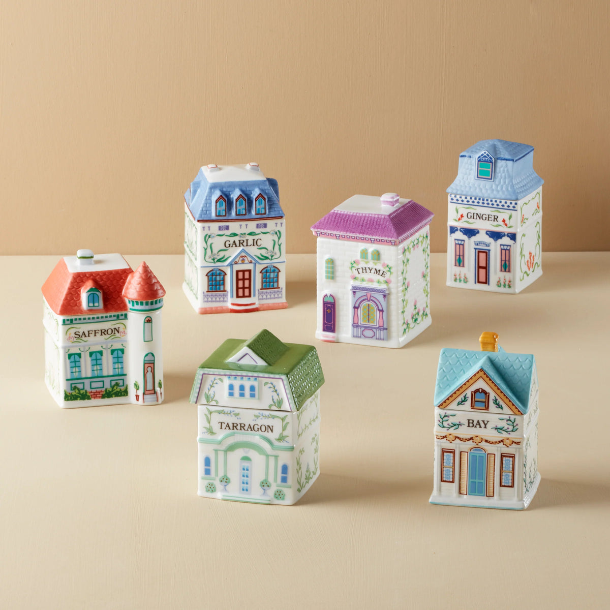 CS Lenox Spice Village 6-Piece Spice Jar Set #4