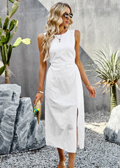 Cotton & Linen Sleeveless Long Dress