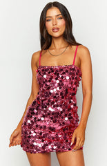 Radiant Pink Sparkle Mini Dress