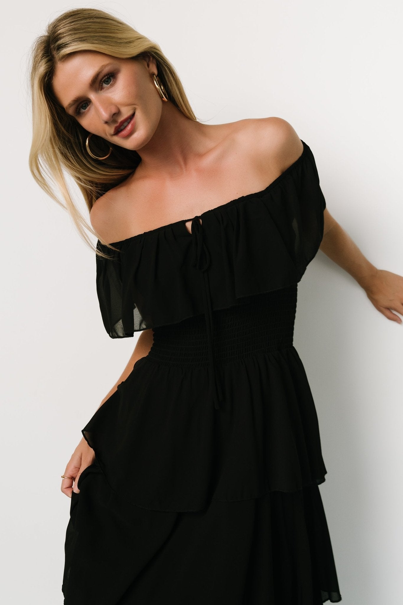Carina Off Shoulder Maxi Dress | Black