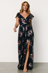 Devany Maxi Dress | Navy Multi