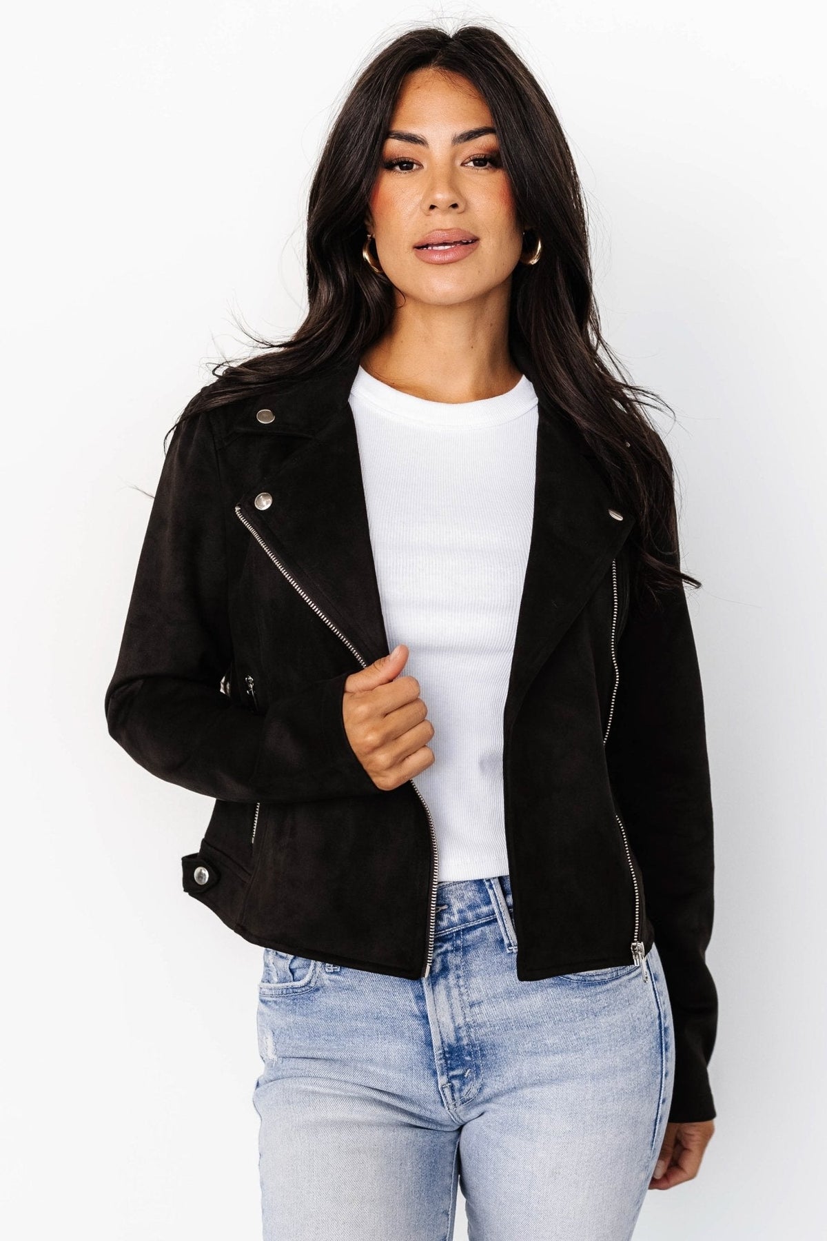 Marisa Faux Suede Jacket | Black