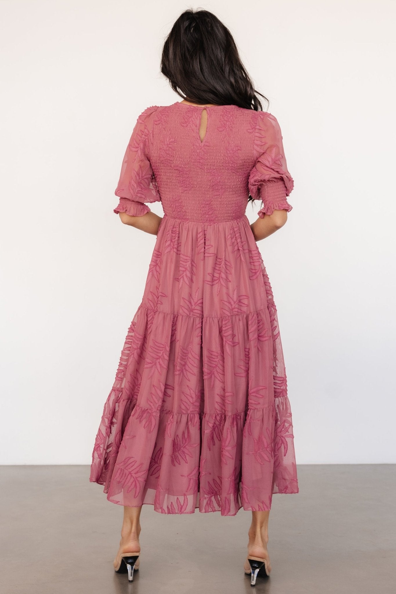 Nellie Smocked Midi Dress | Vintage Rose